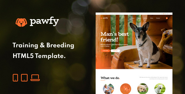 Pawfy – Dog Grooming & Boarding HTML Template
