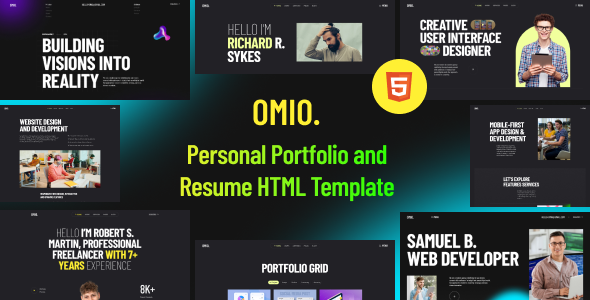 Omio - 现代个人作品集 HTML 模板