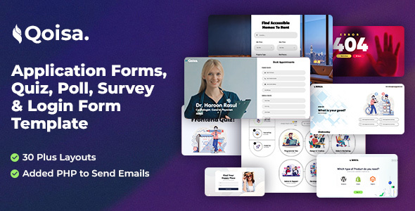 Qoisa - Application Form, Quiz, Poll, Survey & Login Form Template