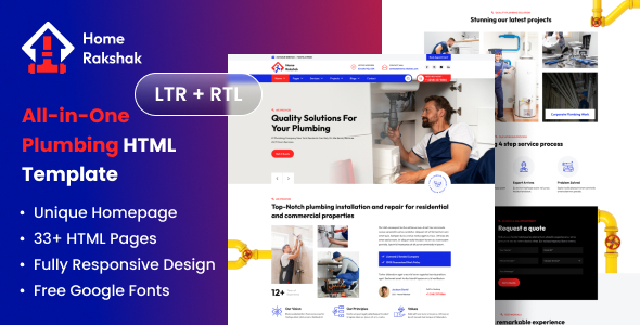 Home Rakshak - All-in-One Plumbing Repair Service HTML Template