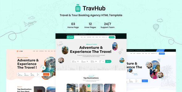 Travhub – 旅游预订 HTML 模板