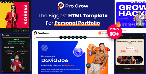 Pro Grow - Personal Portfolio Resume HTML Template