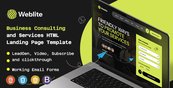 Weblite - Creative Business Consulting & Services HTML Landing Page Template