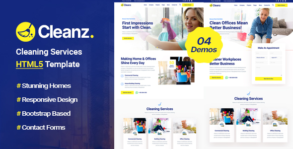 Cleanz - Cleaning Services HTML Template