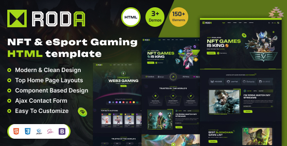 Roda - NFT Gaming & E-commerce HTML Template