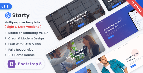Starty v1.2 - Multipurpose Bootstrap 5 Landing Template