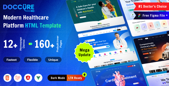 Docre v2.0.4 - Doctor and Clinic Appointment Template with Admin Panel (HTML, Angular, Vue, Laravel)