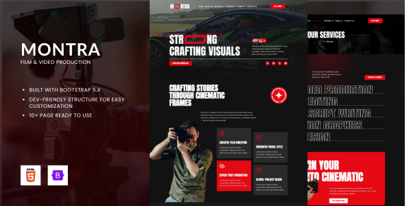 Montra - Movie & Video Production HTML Bootstrap Template