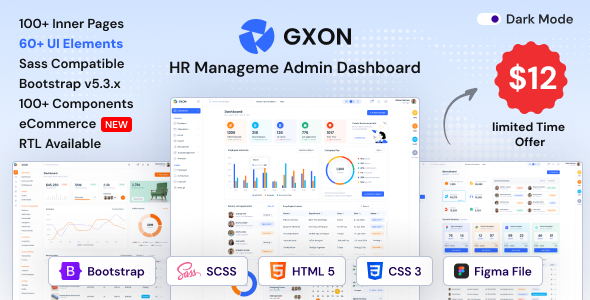 GXON v1.4.0 - HR Management Dashboard Bootstrap HTML Template + RTL