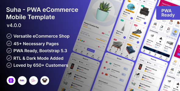 Suha v3.3.0 - PWA Ecommerce Mobile Template