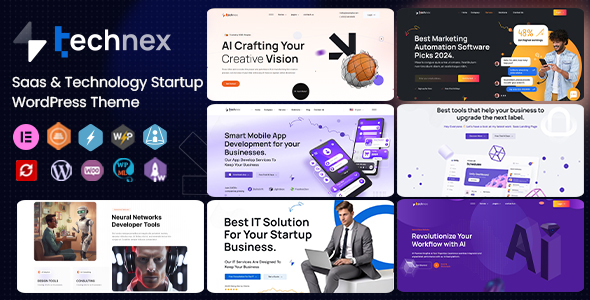 Technex v1.0.3 - Elementor 技术和软件 WordPress 主题