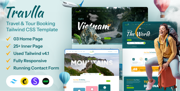 Travlla - Travel and Tour Booking Tailwind CSS Template