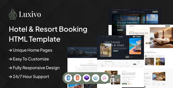 Luxivo - Hotel and Resort Booking HTML5 Template