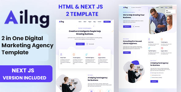 Ailng - 2-in-1 Digital Marketing Agency Template