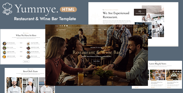 Yummye - Restaurant and Bar HTML Template
