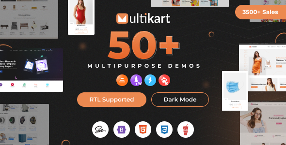 Multikart v5.0 - Ecommerce HTML + Admin + Email + Invoice Template