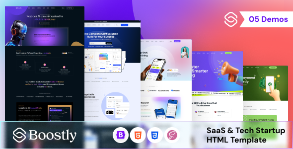 Boostly – SaaS and Tech Startup HTML Template