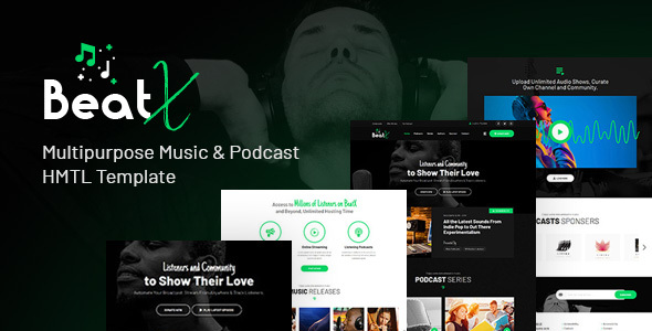 BeatX - Multipurpose Audio Podcast and Music HTML Template