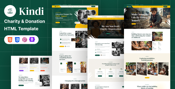 Kindi – Charity and Donation HTML Template